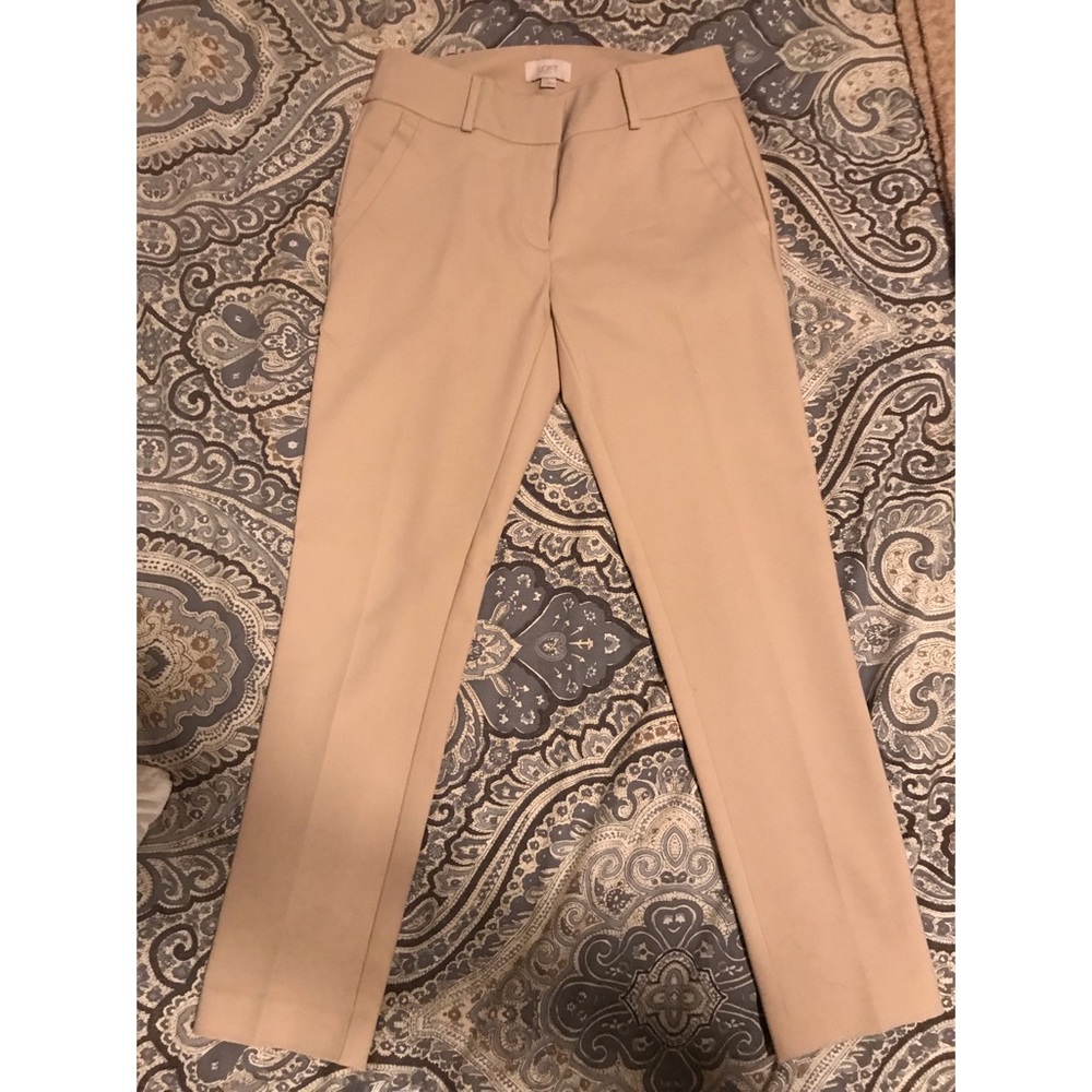 Loft Skinny Ankle Tan Dress Pants